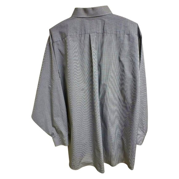 STAFFORD Travel Navy Gingham Performance Button Down Oxford - Picture 6 of 8